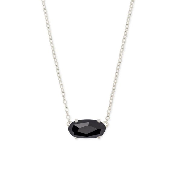 Kendra Scott Ever Black Necklace Silver Tone - Picture 4 of 4